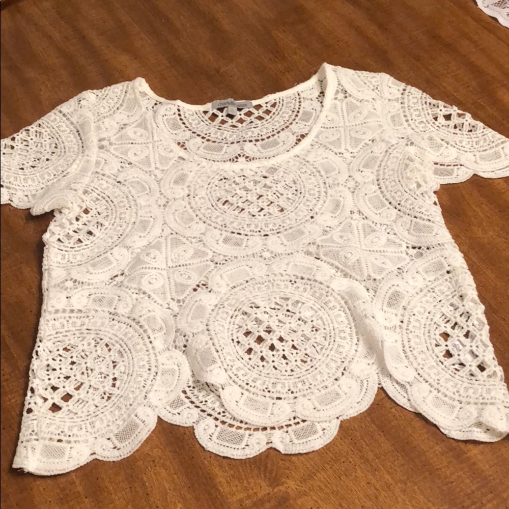 Charlotte Russe White Lace Blouse